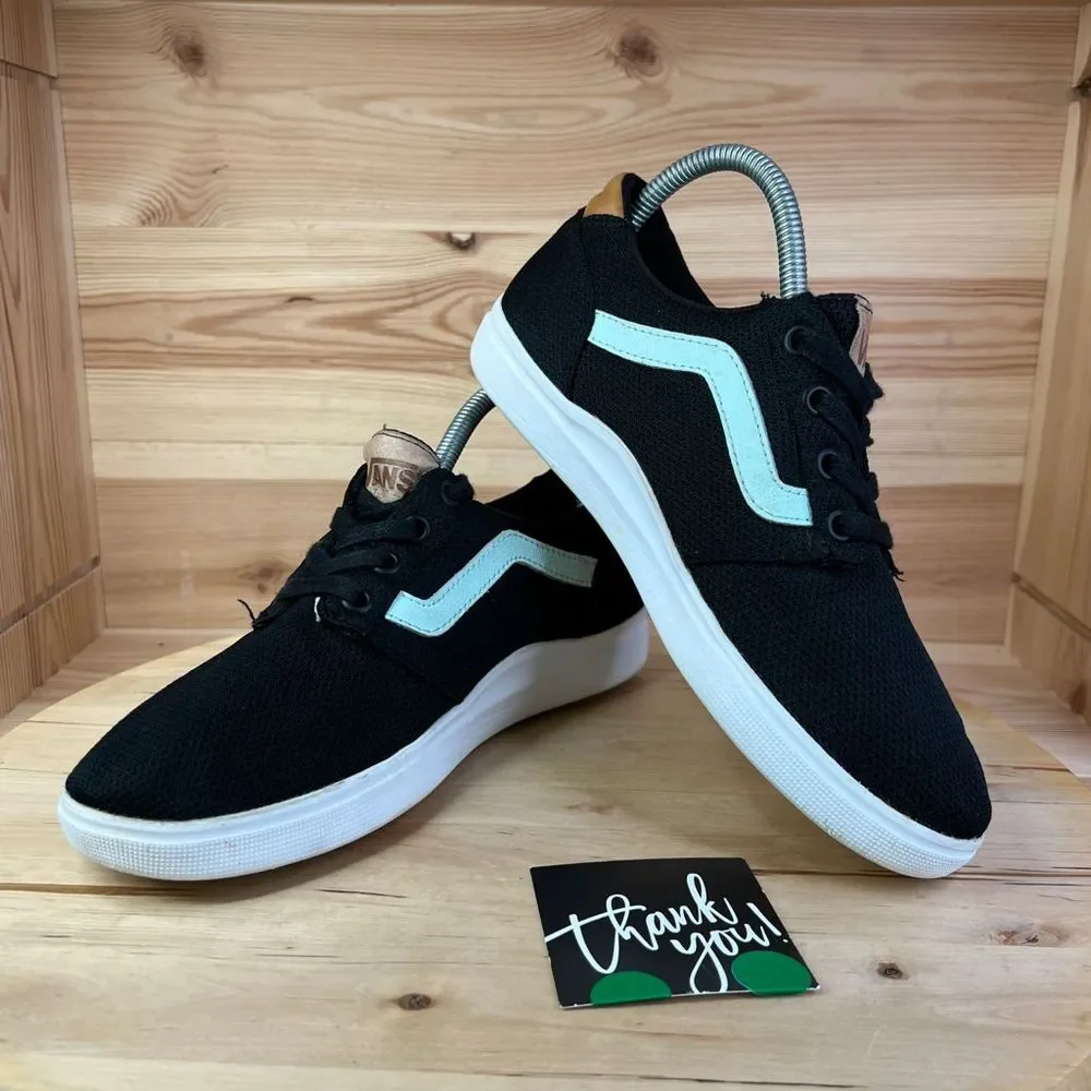 VANS Off The Wall Black & Teal Canvas Sneaker Shoes Women’s Size 7